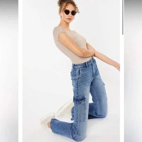 KanCan Denim - Kancan Aspen High Rise Wide Flare Jeans Women's 28